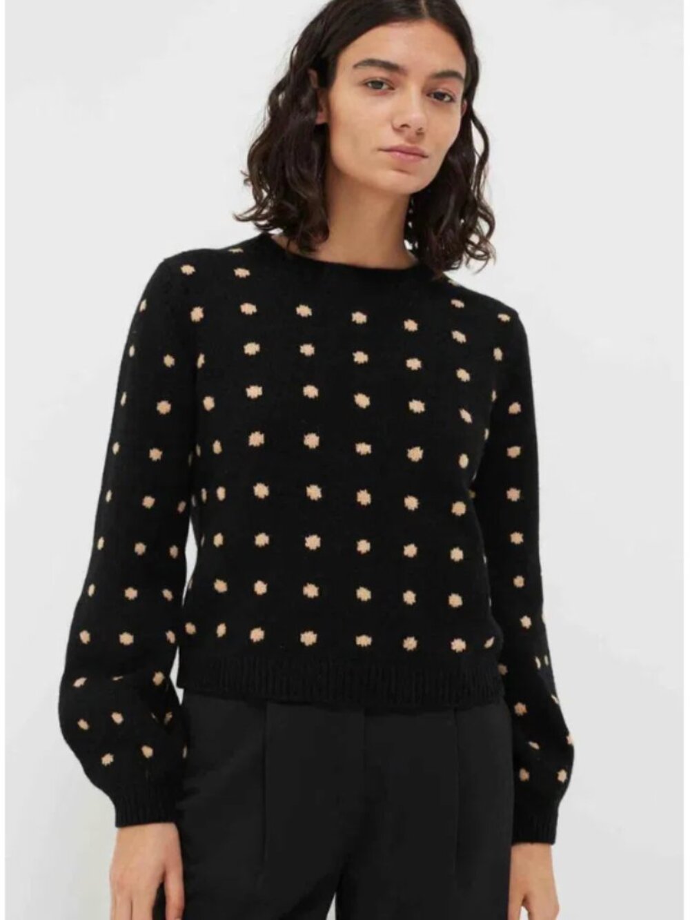 GUC Black Polka Dot Cashmere Sweater